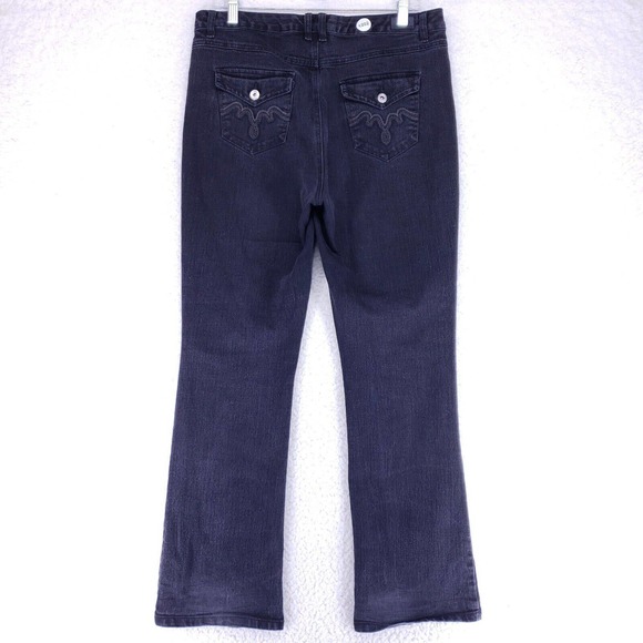 Bandolino Black Stretch Flap Pockets Womens Size 12 Mid Rise Denim Casual Pants - Picture 6 of 9